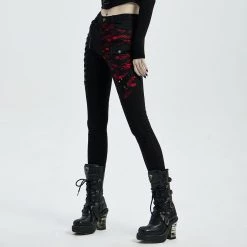 Punk Rave Women's Stuff Punk Blood Dark Denim Women's Pants