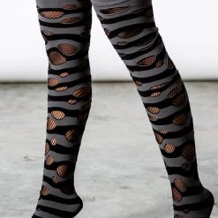 Killstar Wretched Soul Distress Socks [BLACK/ASH] Gift Ideas