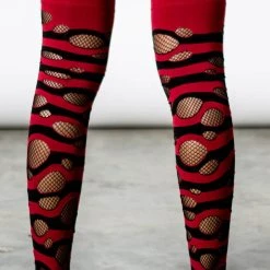 Killstar Wretched Soul Distress Socks [BLACK/BLOOD]