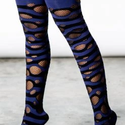 Killstar Wretched Soul Distress Socks [BLACK/MIDNIGHT]