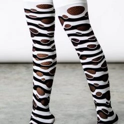 Killstar Wretched Soul Distress Socks [BLACK/WHITE]