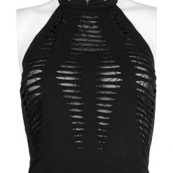 Punk Rave Women's Stuff Grunge Ripped Skull Halter Crop Top 18 Punk Rave Women's Stuff Grunge Ripped Skull Halter Crop Top