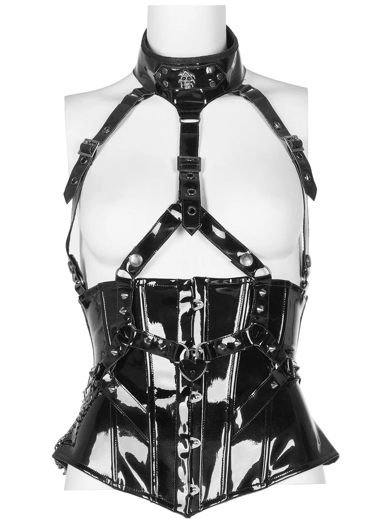 Punk Rave Women's Stuff Gothic Patent Leather Corset 3 Punk Rave Women's Stuff Gothic Patent Leather Corset
