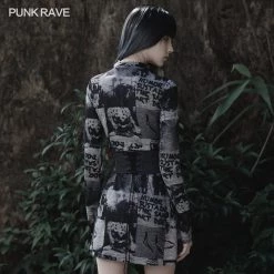 Punk Rave Men's Stuff Black And Gray Corset With Buckles