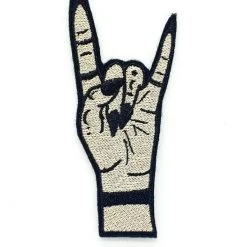 Project Pinup Gift Ideas Witchy Metal Horns Hand Iron On Embroidered Patch - Fair