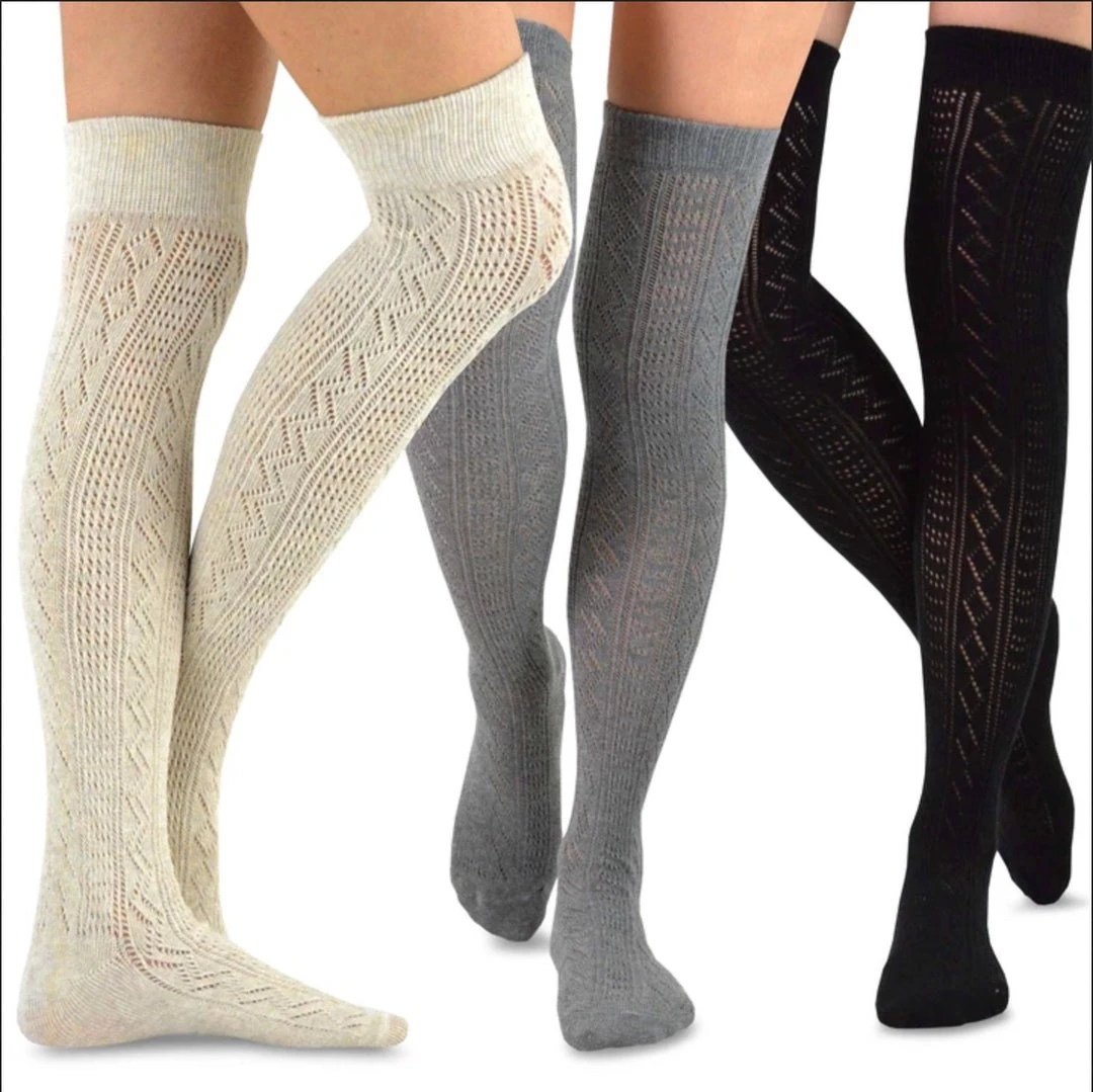TeeHee Gift Ideas Women's Acrylic Over The Knee High Assorted 3-Pack 3 TeeHee Gift Ideas Women's Acrylic Over The Knee High Assorted 3-Pack