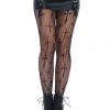 Leg Avenue Worship Me Cross Net Tights – Black