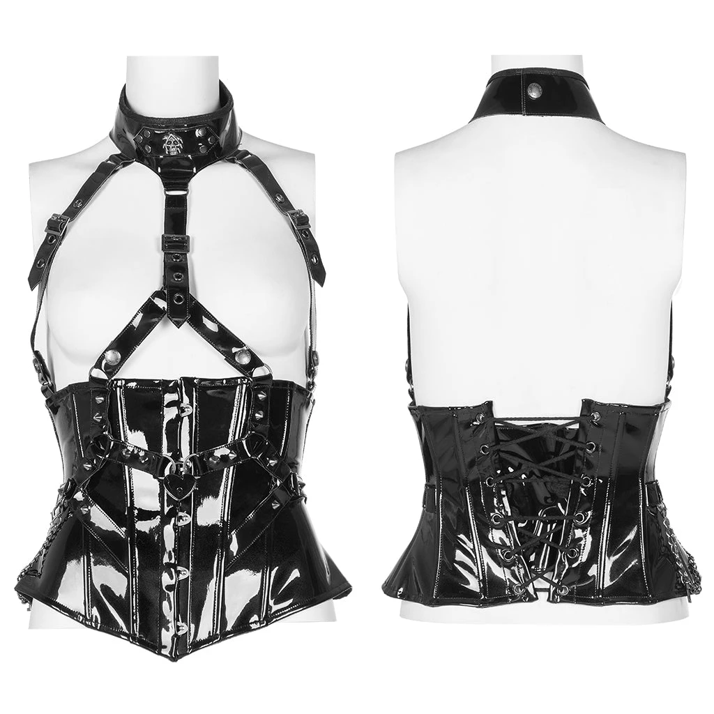 Punk Rave Women's Stuff Gothic Patent Leather Corset 9 Punk Rave Women's Stuff Gothic Patent Leather Corset