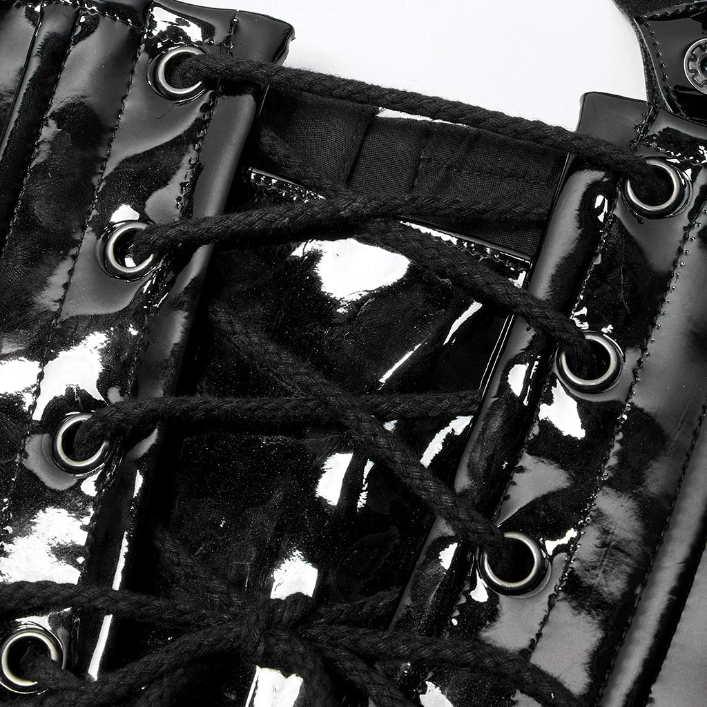 Punk Rave Women's Stuff Gothic Patent Leather Corset 14 Punk Rave Women's Stuff Gothic Patent Leather Corset
