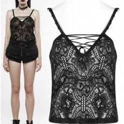 Punk Rave Women's Stuff Black Lace Opium Top