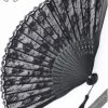 Fantasmagoria Black Palace Lace Folding Fan Accessories