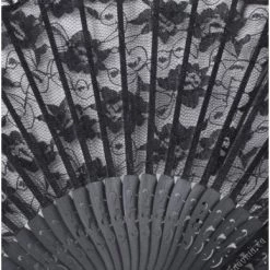 Fantasmagoria Black Palace Lace Folding Fan Accessories