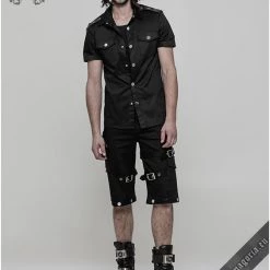 Punk Rave Men's Stuff Casual Black Men's Shirt