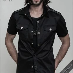 Punk Rave Men's Stuff Casual Black Men's Shirt
