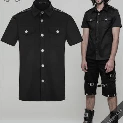 Punk Rave Men's Stuff Casual Black Men's Shirt