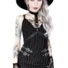 ReStyle Collared Pinstriped Mini Gothic Dress Women's Stuff