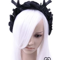 ReStyle Gothic Garland, Headpiece With Deer Antlers & Orchids