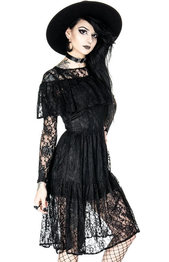ReStyle Gloomy Prairie Black Lace Gothic Dress 7 ReStyle Gloomy Prairie Black Lace Gothic Dress