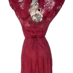ReStyle Gothic Eyelash Lace Dress Burgundy Women's Stuff