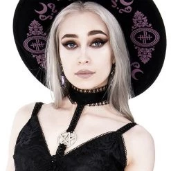 ReStyle Baroque Style Gothic Hat With Burgundy Monogram