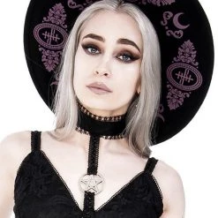 ReStyle Baroque Style Gothic Hat With Burgundy Monogram