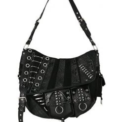 ReStyle Patchwork Hobo Bag With Multiple Pockets And Dragon PU