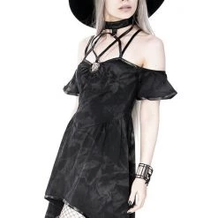 ReStyle Dresses Pentagram Choker Tunic Gothic Dress With Harness 23 ReStyle Dresses Pentagram Choker Tunic Gothic Dress With Harness
