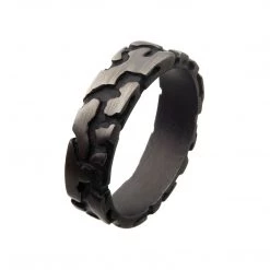 INOX Jewelry Stainless Steel & Gun Metal IP Terra Ring