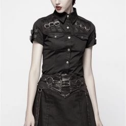 Punk Rave Gothic Militia Shirt Women's Stuff