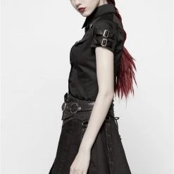 Punk Rave Gothic Militia Shirt Women's Stuff