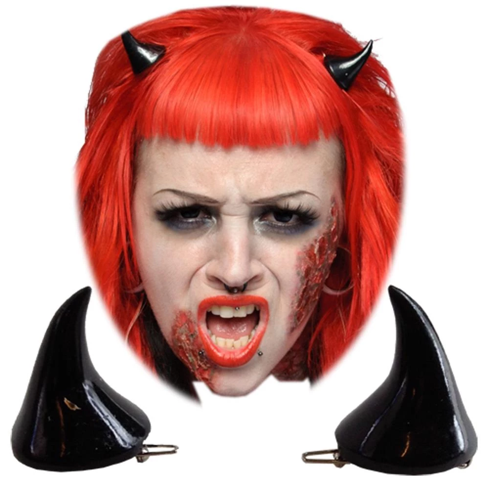 Kreepsville666 Horror Hair Horns - Black Accessories 3 Kreepsville666 Horror Hair Horns - Black Accessories
