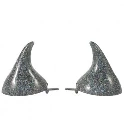 Kreepsville666 Accessories Horror Hair Horns - Silver Glitter