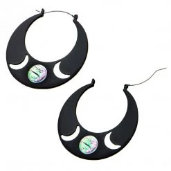 BodyVibe Jewelry Cut-Out Moon Plug Hoops