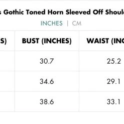 Punk Rave Gothic Toned Horn Sleeved Off Shoulder Shirt Women's Stuff