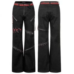 Punk Rave Punk Splice Zipper Straight Pants Women's Stuff