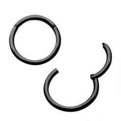 BodyVibe Black Plated Hinged Segment Ring - 18g 5/16"