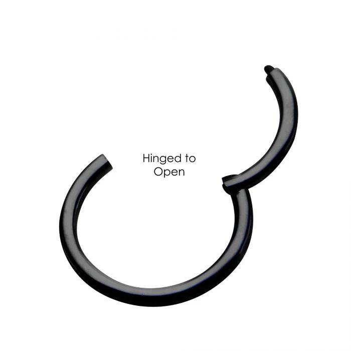 BodyVibe Black Plated Hinged Segment Ring - 18g 5/16" 3 BodyVibe Black Plated Hinged Segment Ring - 18g 5/16"
