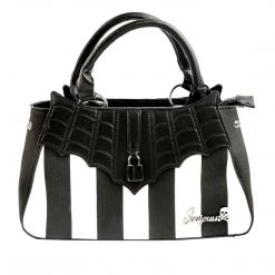 Sourpuss Locked Out Purse - Black & White Stripes