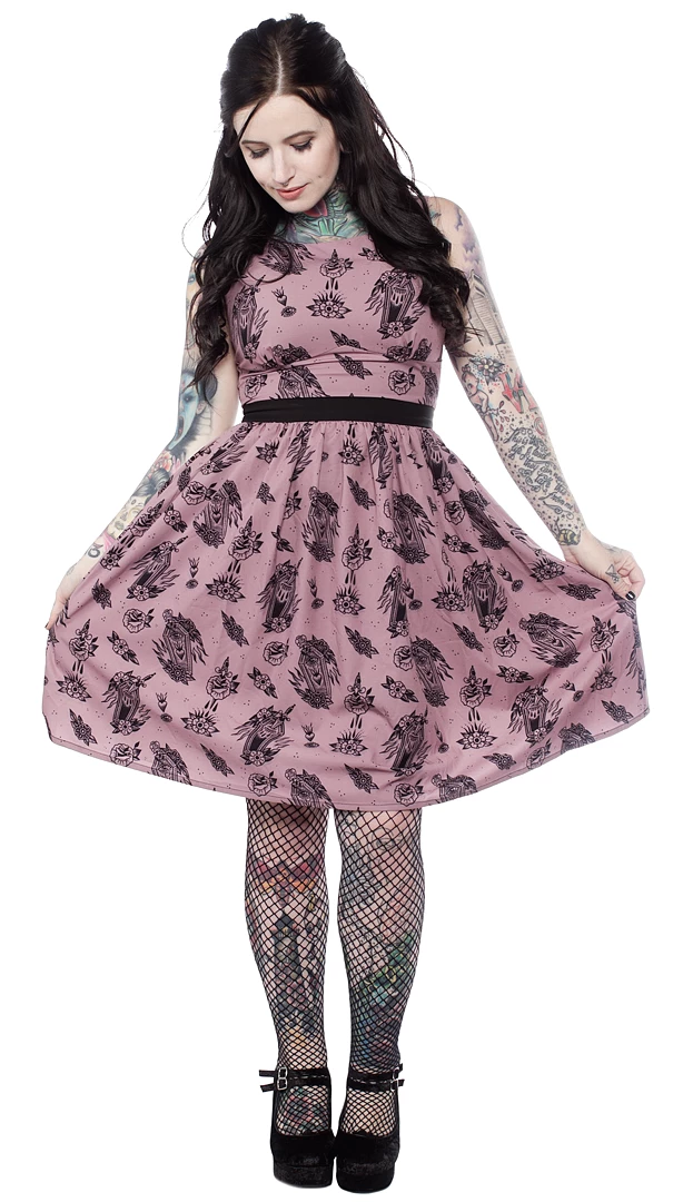 Sourpuss Women's Stuff Die In Grace Shift Dress 4 Sourpuss Women's Stuff Die In Grace Shift Dress
