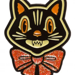 Sourpuss Halloween Cat Enamel Pin Pins